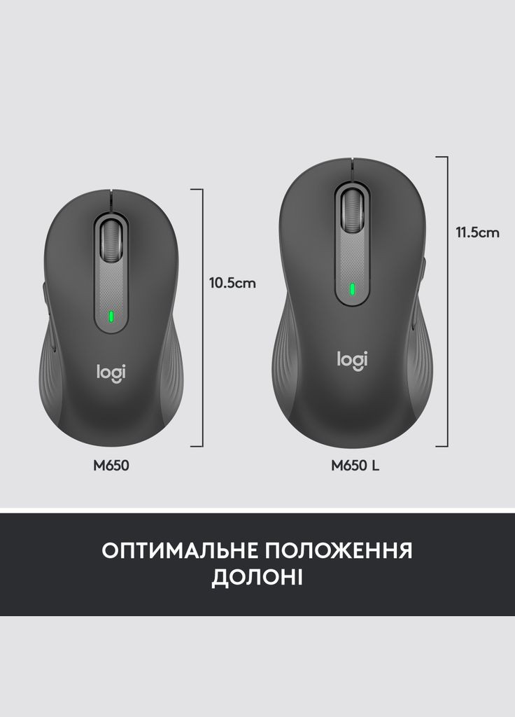 Мышка Signature M650 L Wireless Mouse for Business Graphite (910-006348) Logitech (280938938)