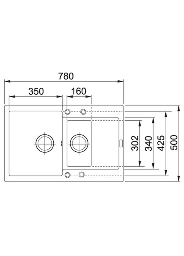 Мийка кухонна Maris, фраграніт, прямокутник, з крилом, 780х500х200мм, чаша - 2, накладна, MRG 651-78, онікс FRANKE (315602768)
