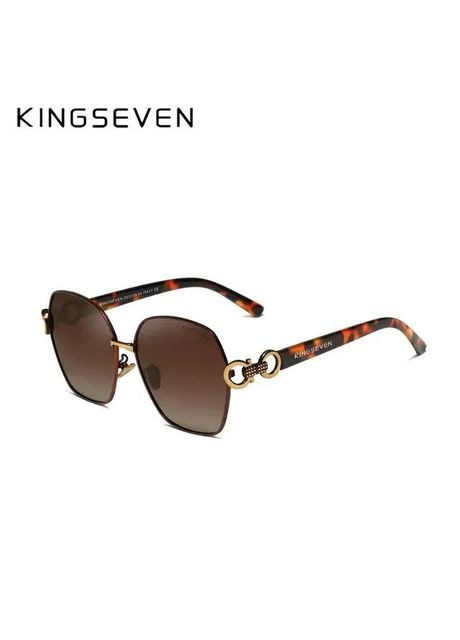 Женские поляризационные солнцезащитные очки N7898 Leopard Brown KINGSEVEN (303401482)