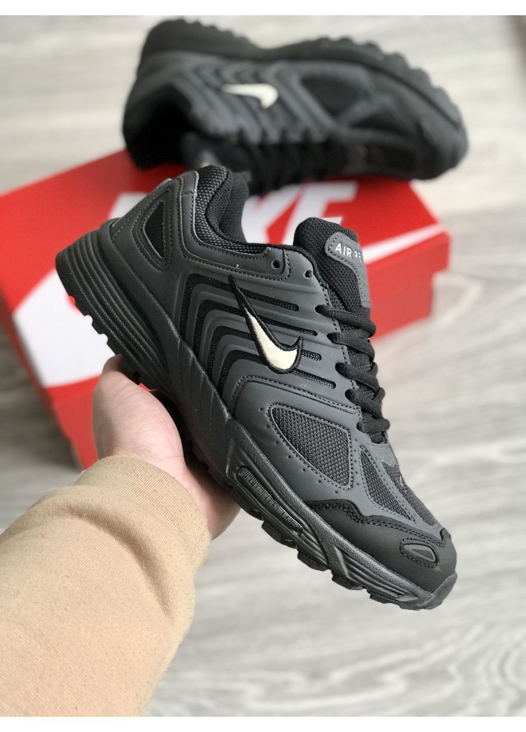 Темно-сірі Осінні кросівки чоловічі nike air pegasus 2k5 dark gray gore-tex | найк аір пегасус 2k5 термо темно-сірі No Brand