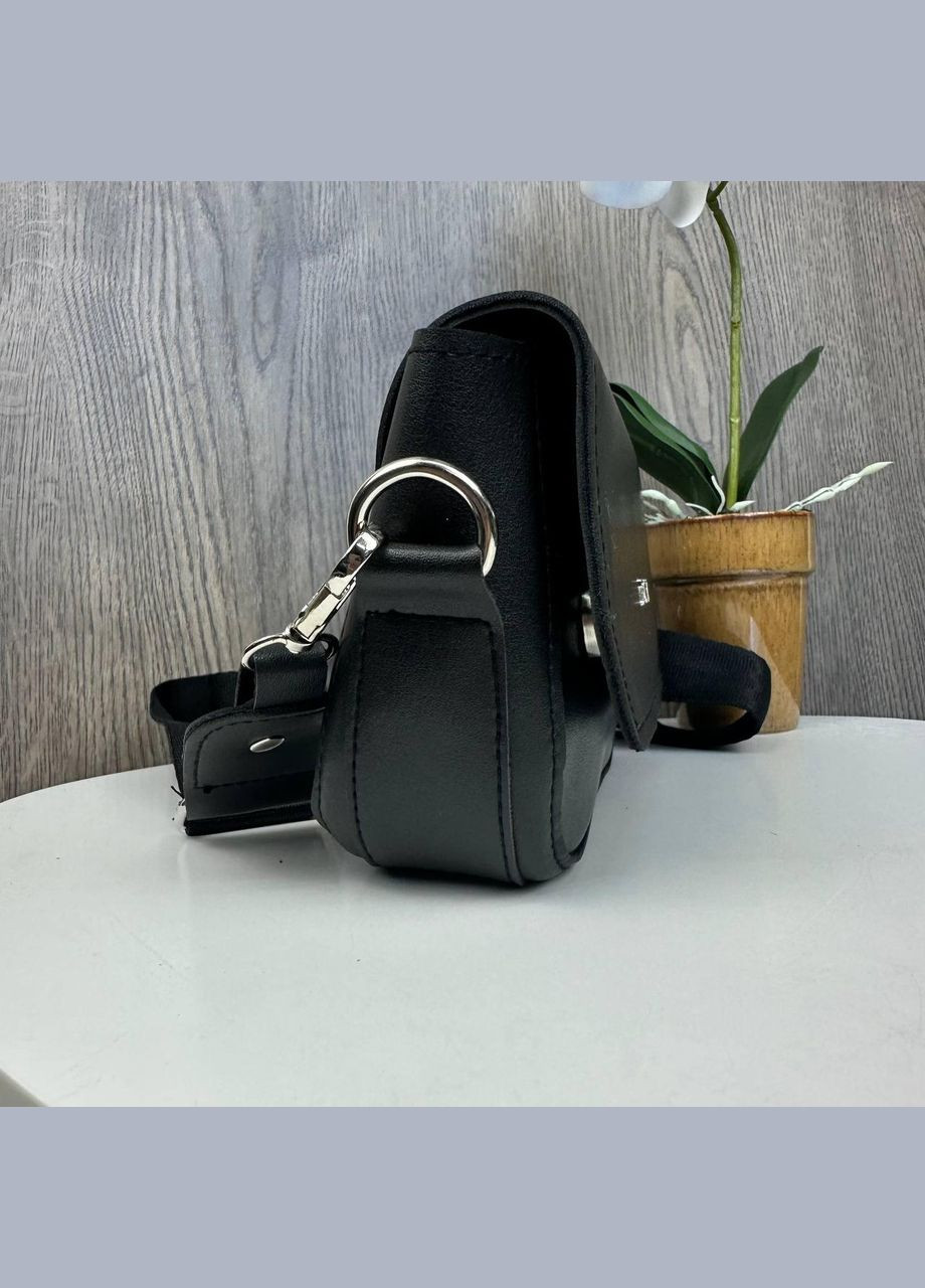 Жіноча міні сумочка клатч на плече екошкіра чорна (sku_1523) No Brand (330576226)