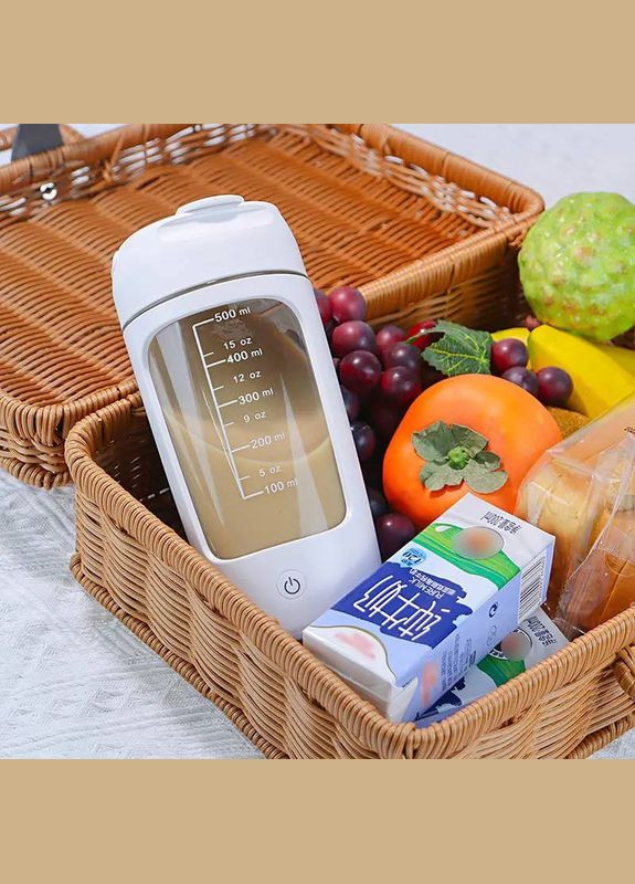 Електричний шейкер на акумуляторі Automatic mixing up Tritan для спортивних коктейлів 650ml Білий No Brand 23652 (302891903)