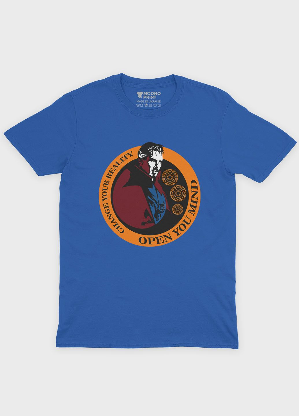 Синя демісезонна футболка для хлопчика з принтом супергероя - доктор стрендж (ts001-1-brr-006-020-005-b) Modno