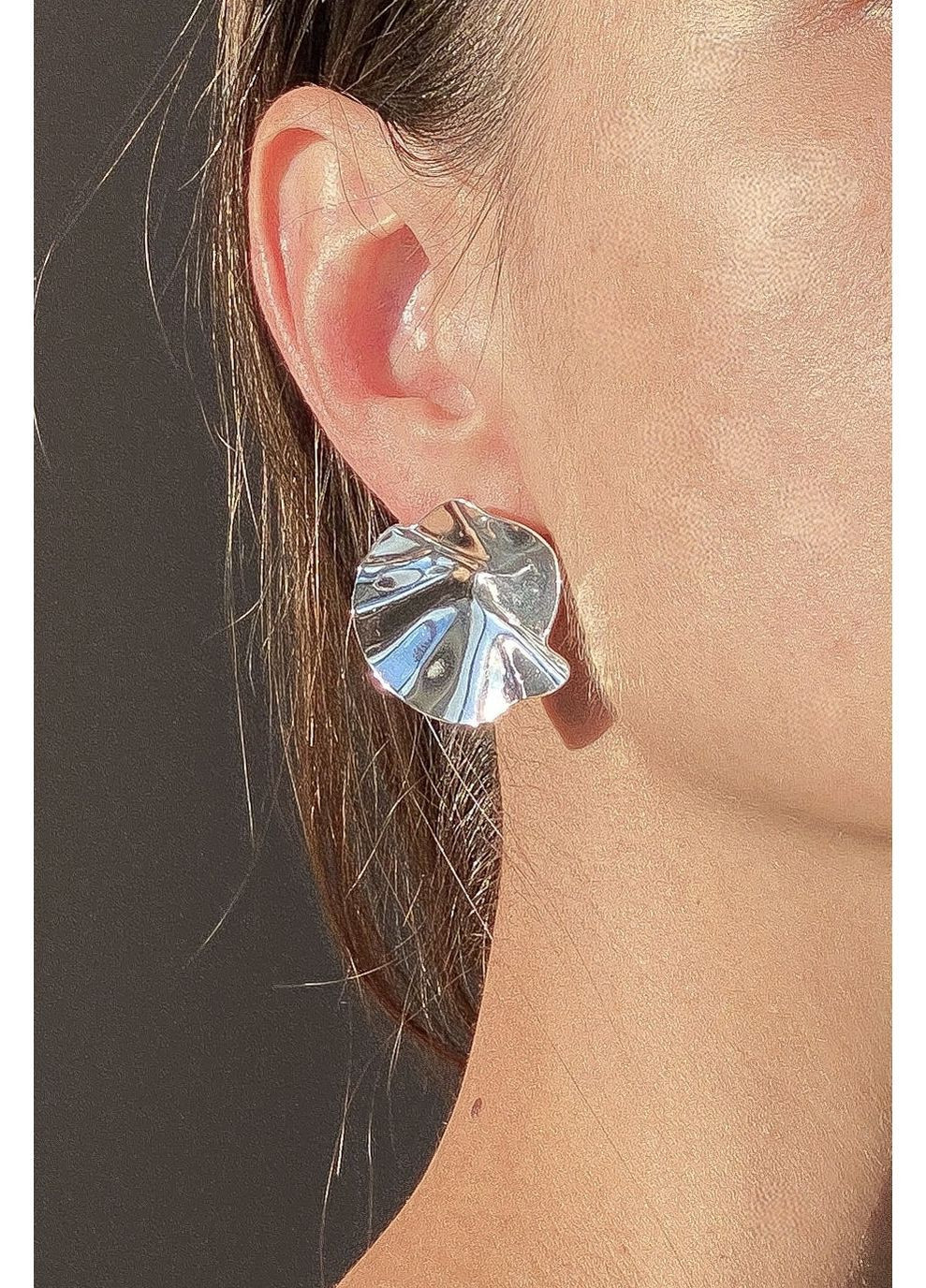 Серьги-гвозди массивные круг винтаж CHICLY (363829207)