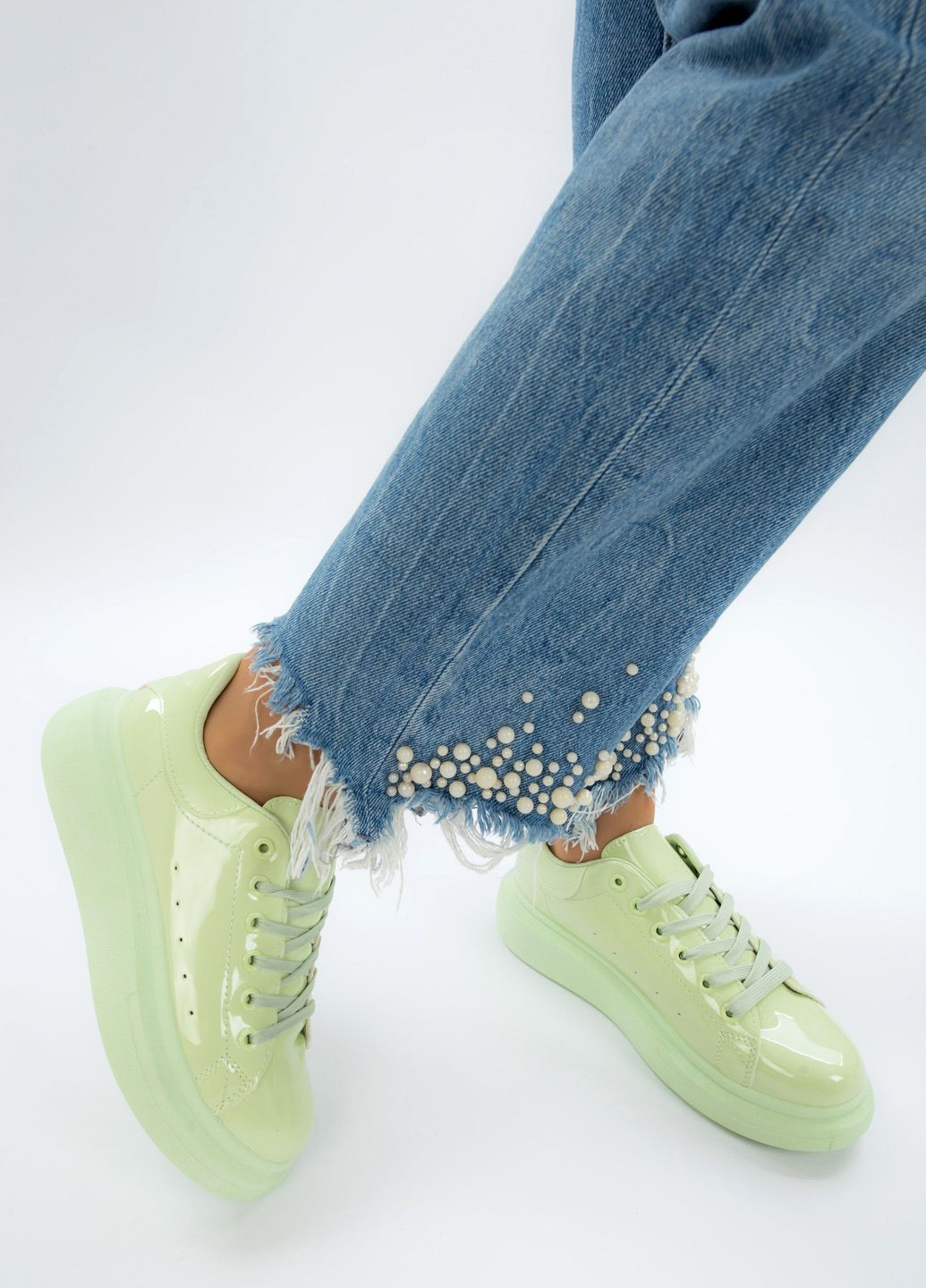 Зелені кросівки жіночі Fashion