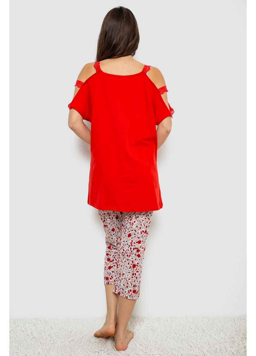 Красная всесезон женская пижама с принтом,, Isik
