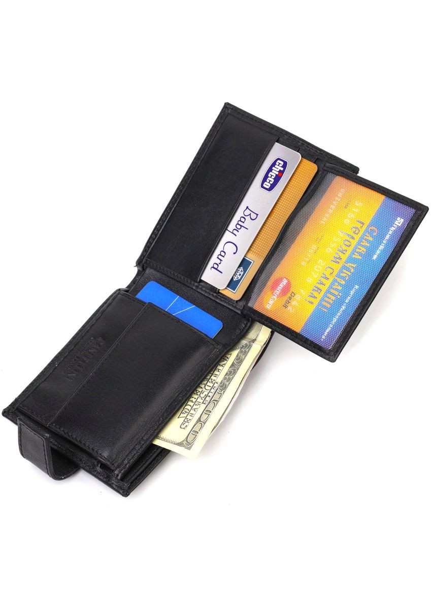 Портмоне для документів чоловіче з натуральної гладкої шкіри 21882 Чорне Canpellini (306881378)