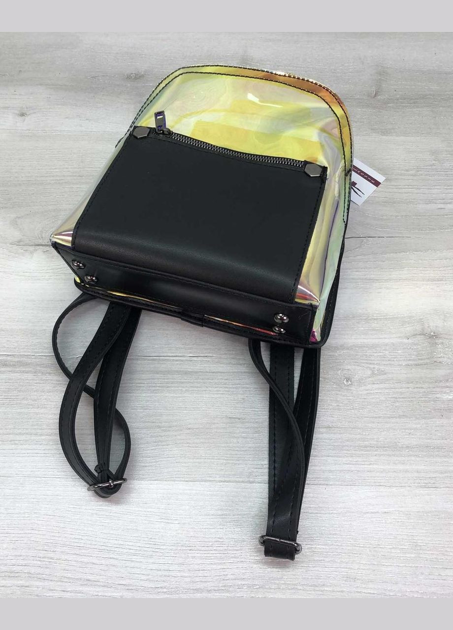 Женский зеркальный рюкзак с карманом «Бонни» экокожа+силикон перламутровый WeLassie (298920846)