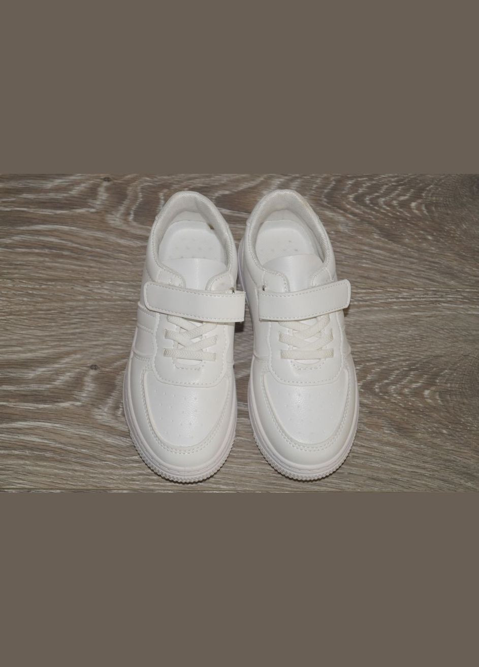 Белые демисезонные кроссовки детские белые ABA