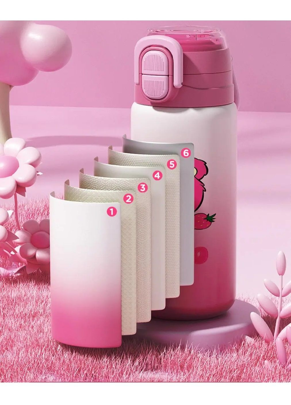 Детский термос из нержавеющей стали пластика с персонажем 500 мл 22,5x7,2 см (480796-Prob) Медведь Лотсо Unbranded (344464794)