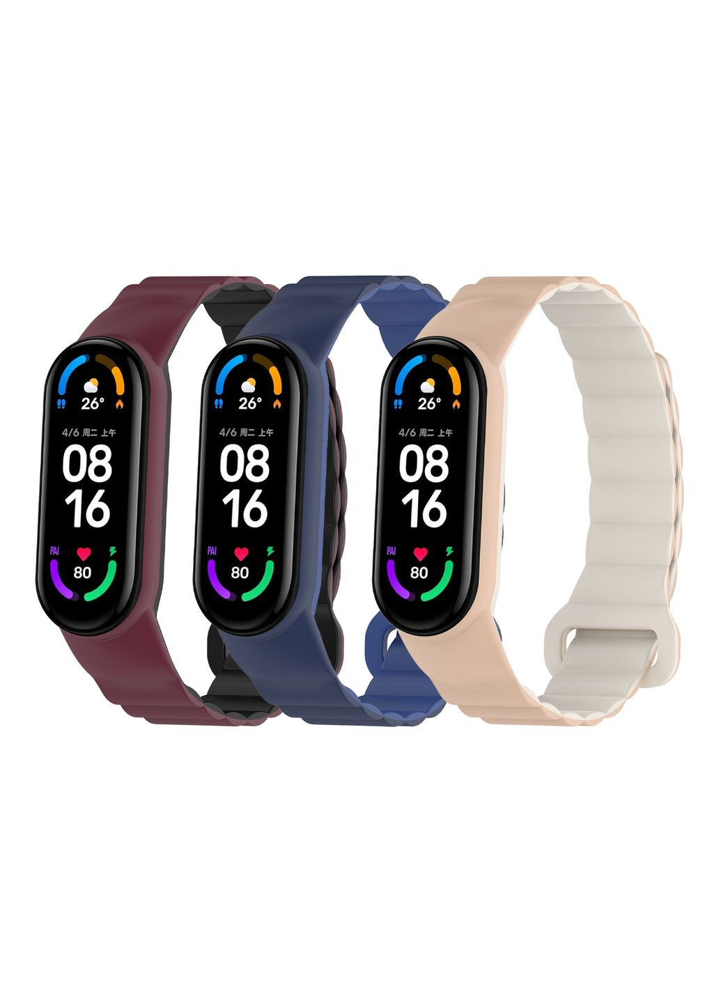 Ремешок для Xiaomi Mi Band 3/4/5/6/7 Silicone Link Цвет grey/orange No Brand Xiaomi Smart Band 3,Xiaomi 5/6/7 Original Design,Xiaomi Smart Band 6,Xiaomi Smart Band 7,Xiaomi Smart Band 4 (341307987)