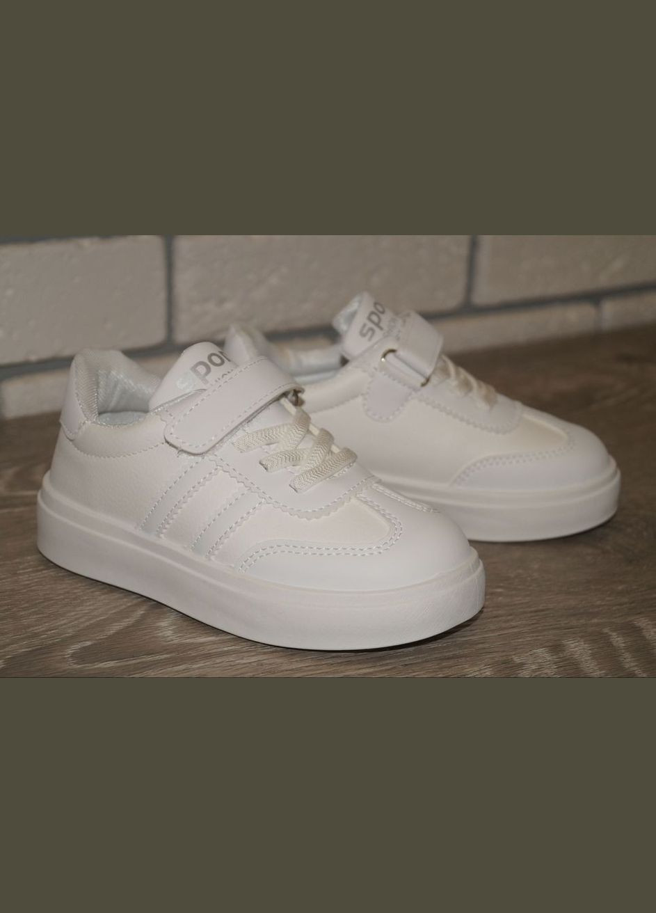 Білі осінні кросівки демісезонні дитячі білі XIFA fashion kids