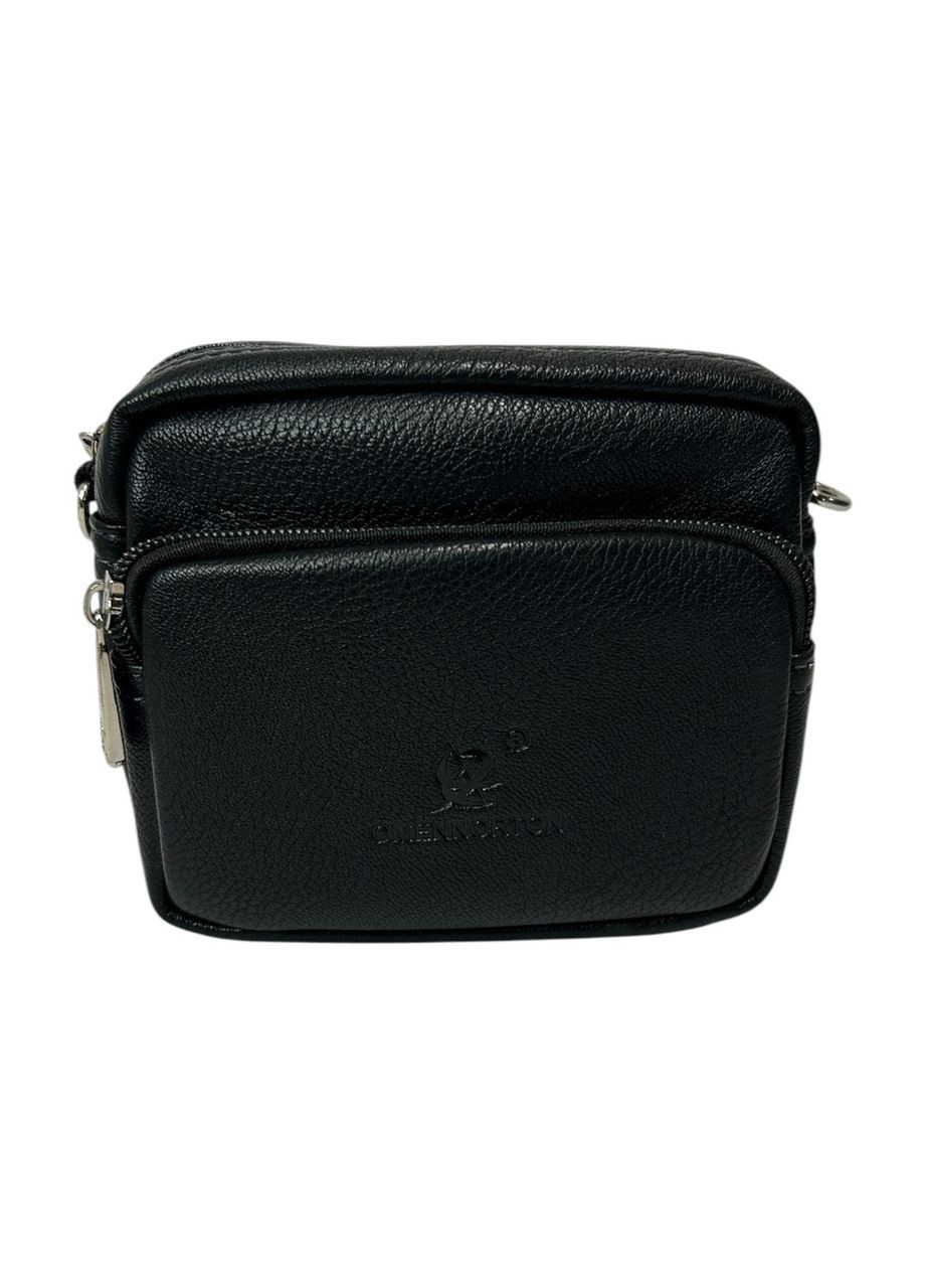 Мужская сумка из эко-кожи Omennorton 610 черная 15х12х6 No Brand (371681870)