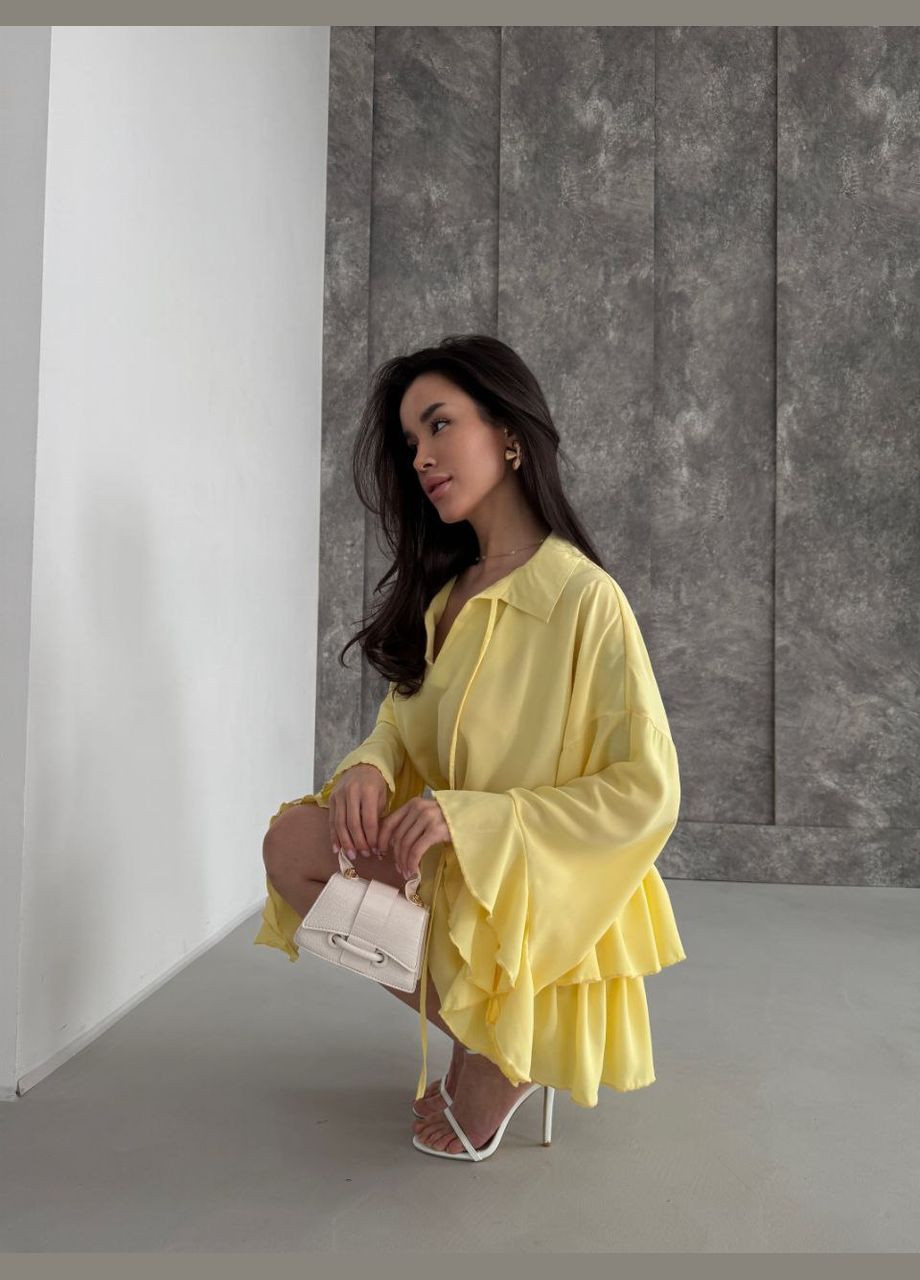 Желтое нежное приятное платье Luna