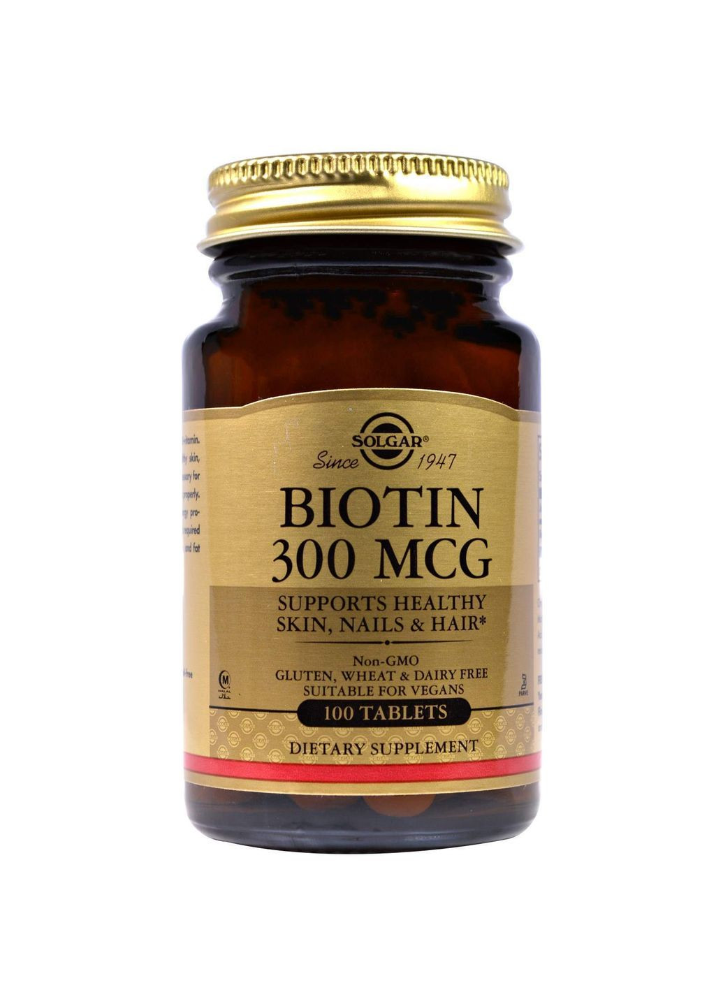 Биотин, Biotin,, 300 мкг, 100 таблеток Solgar (351383766)