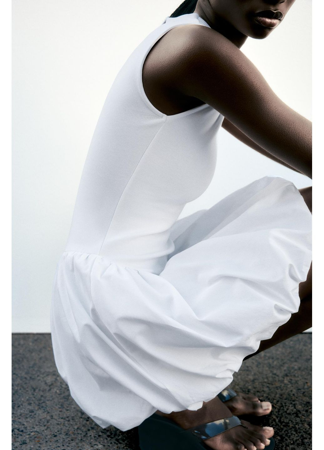 Білий комбінована інтерлочна сукня Zara