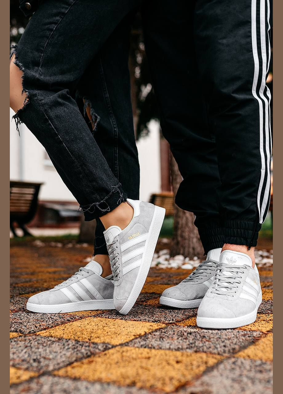 Сірі Осінні кросівки чоловічі adidas Gazelle Grey