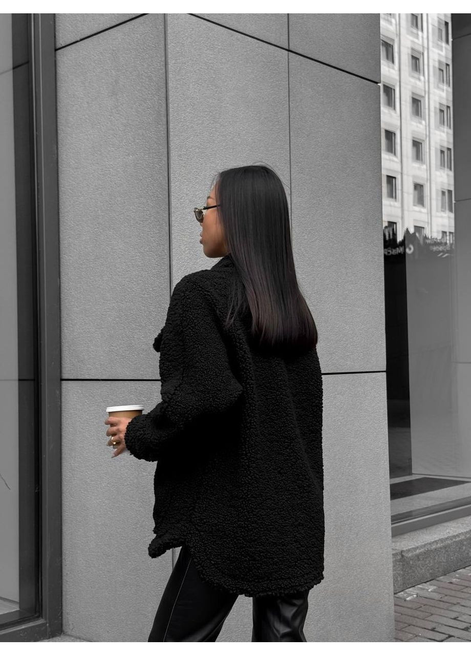 Черная рубашка Україна с длинным рукавом