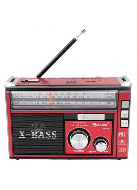 Радиоприемник с фонарем RX-381 BT, Bluetooth, Красный Golon (280932301)