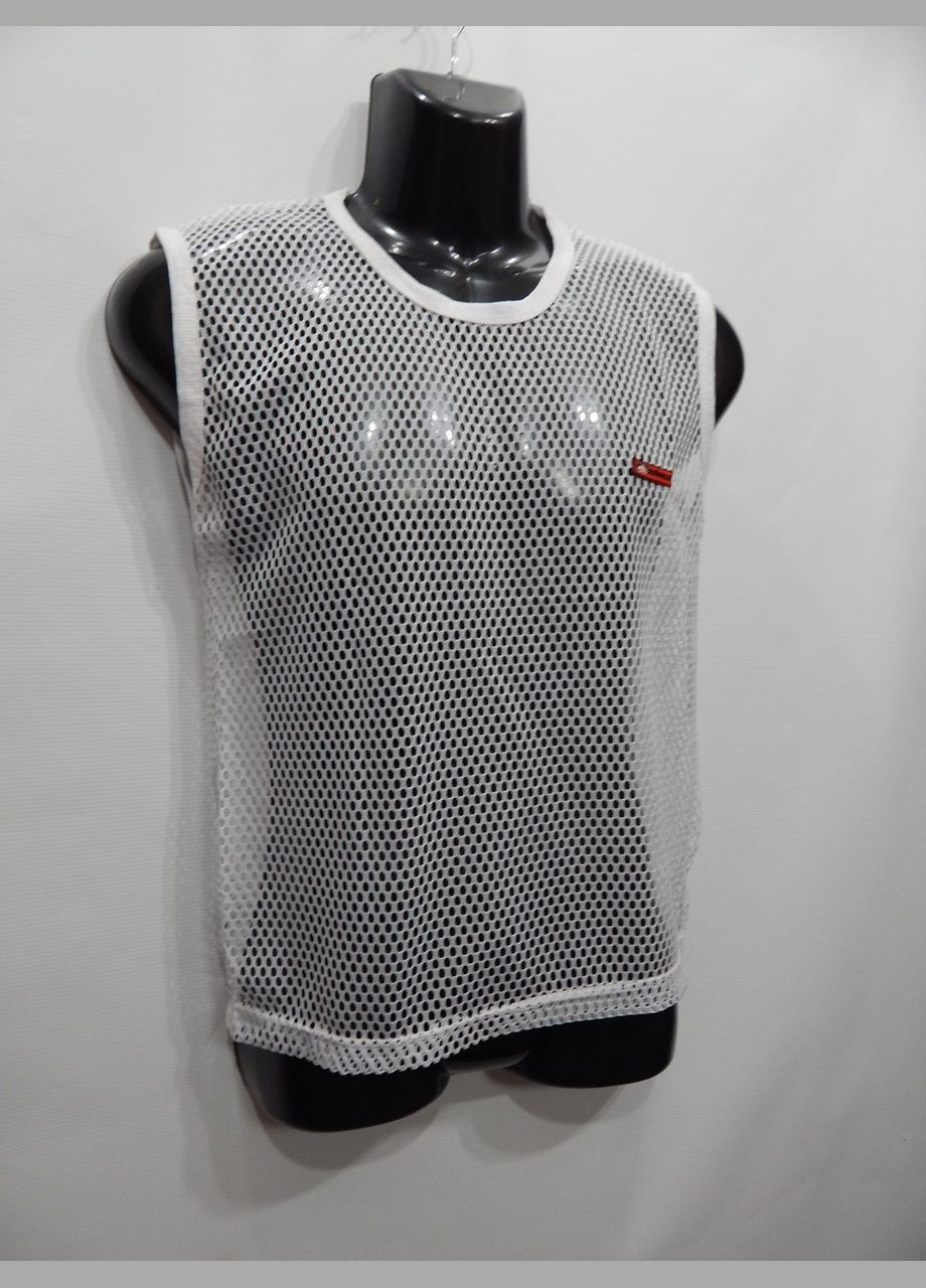 Белая мужская легкая футболка безрукавка сетка р.4648 016мфс (подросток, рост 160 см) Ecko Unltd