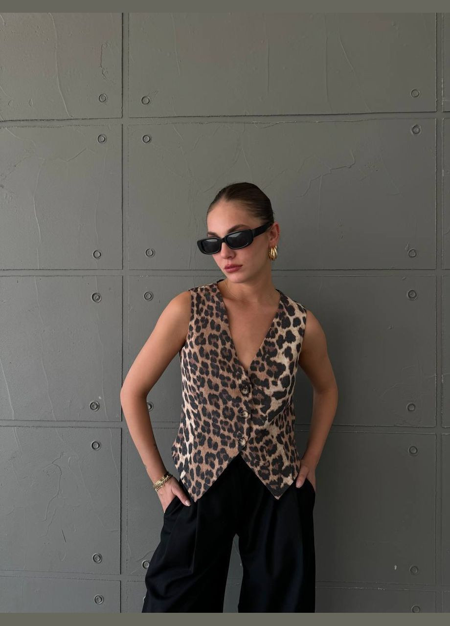 Бежевый женский женский леопардовый жакет No Brand леопардовый - демисезонный