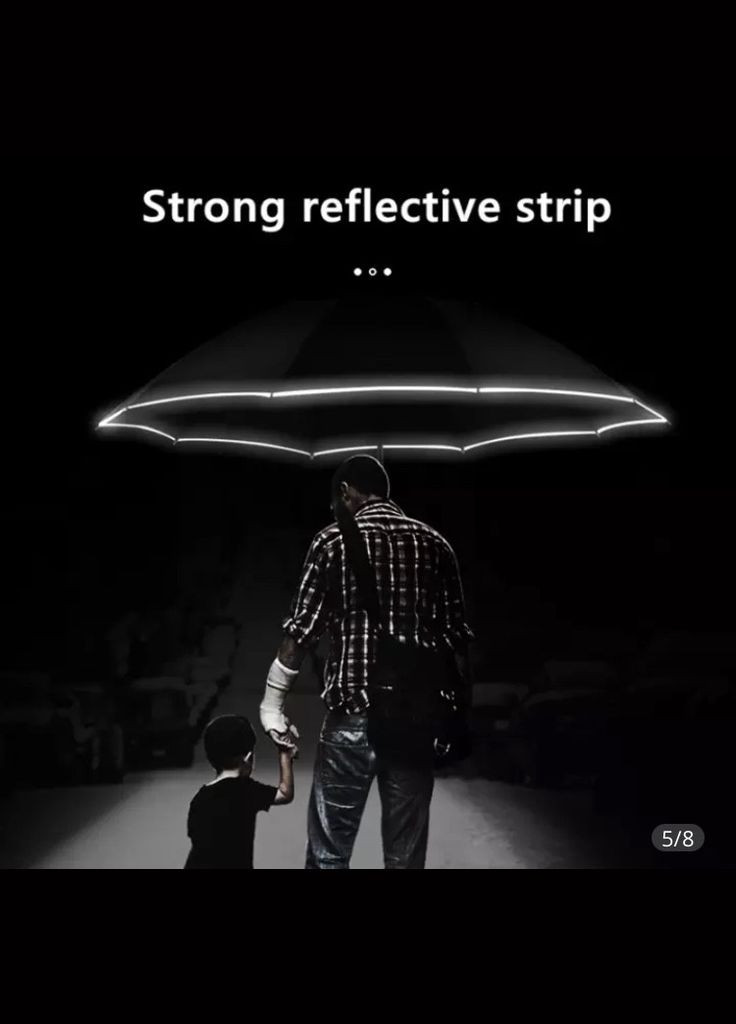 Синий зонтик автоматический с поворотной подсветкой и светоотражающей полосой 107 см черно-синий Xiaomi (327369086)