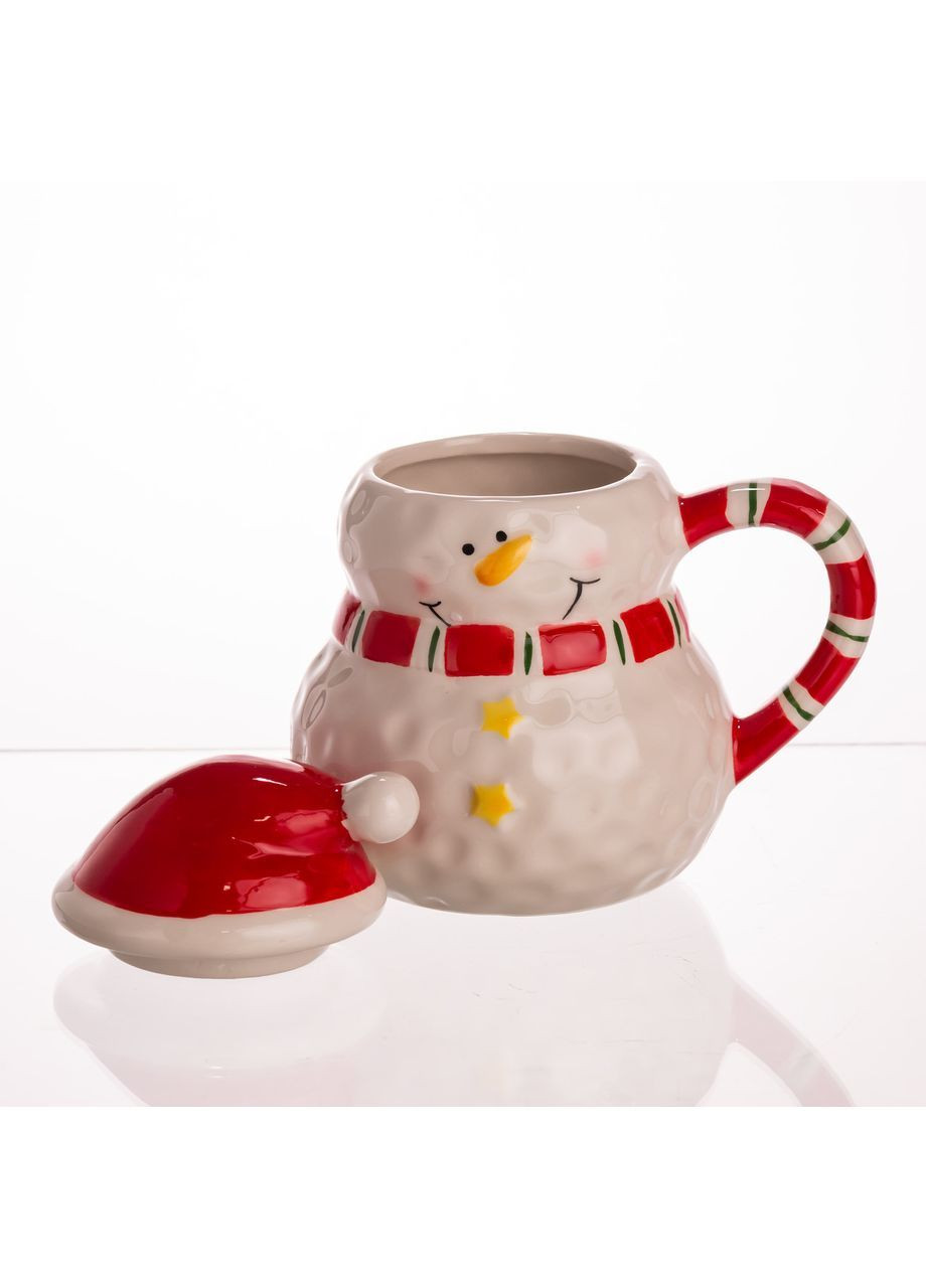 Чашка порцелянова Snowman з кришкою 400 мл Yiwu (370645608)
