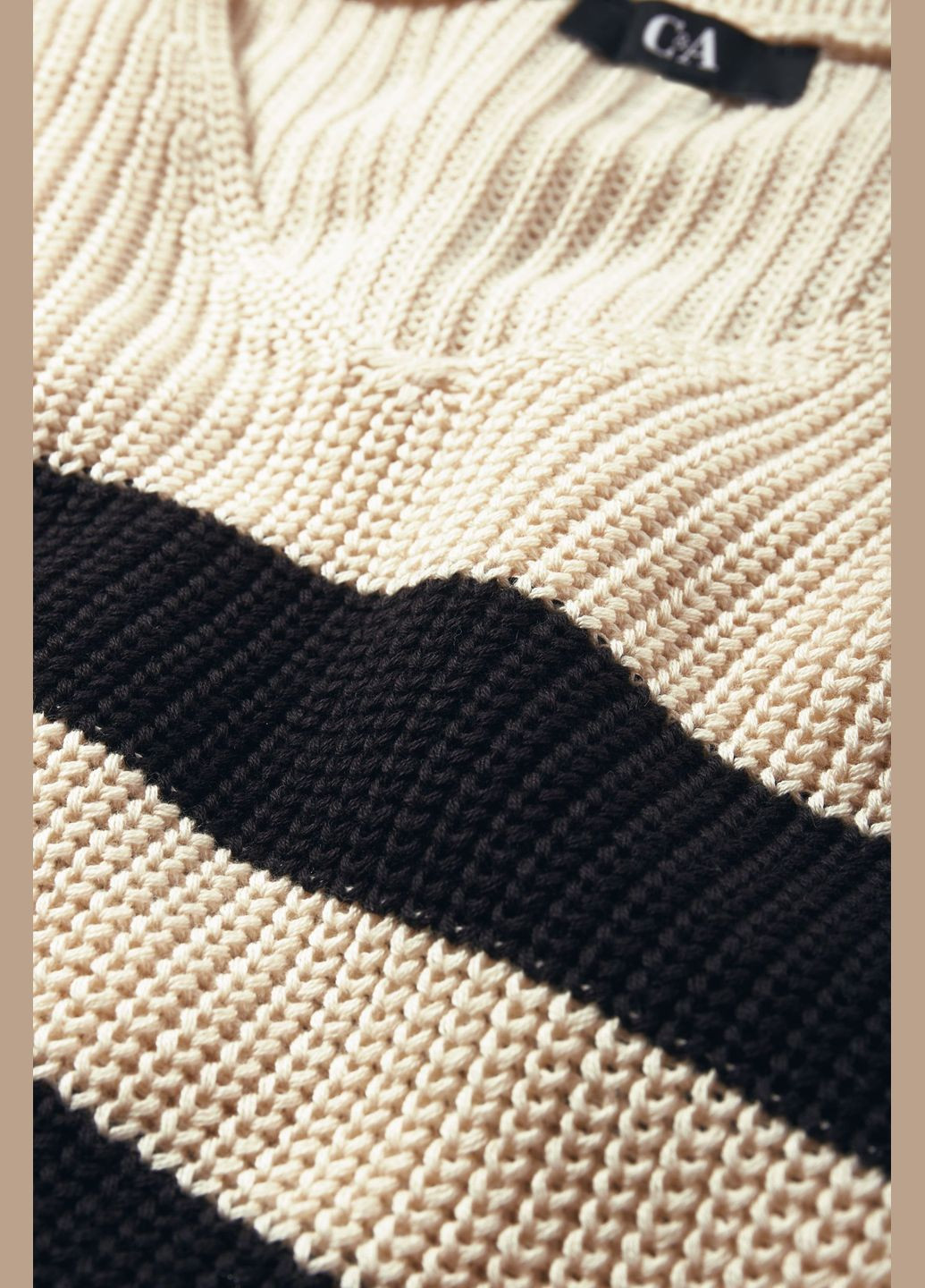 Комбинированное кэжуал трикотажное платье C&A однотонное