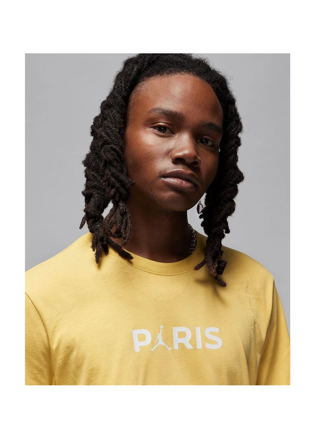 Желтая футболка мужская psg logo yellow Air Jordan