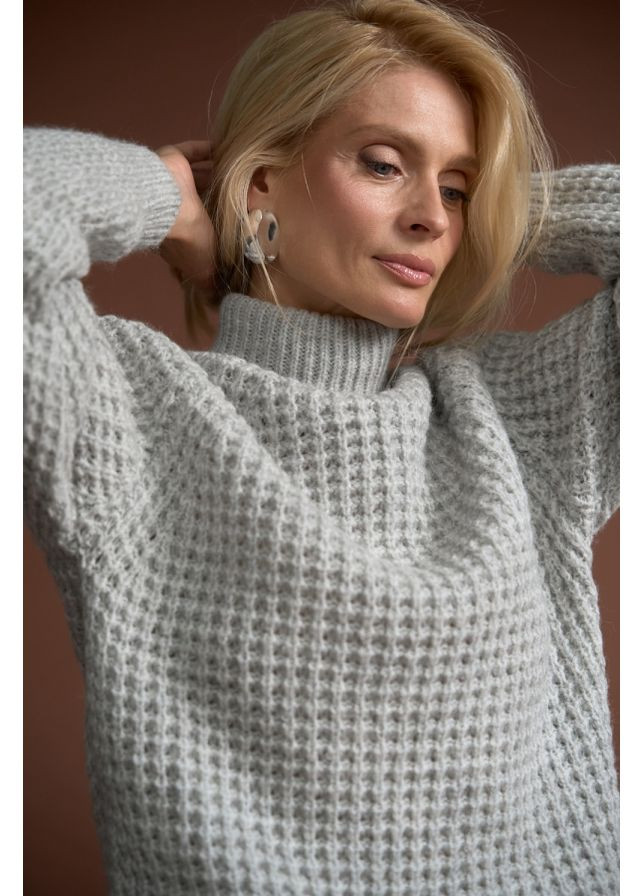 Светло-серый демисезонный свитер 2878 Bellise