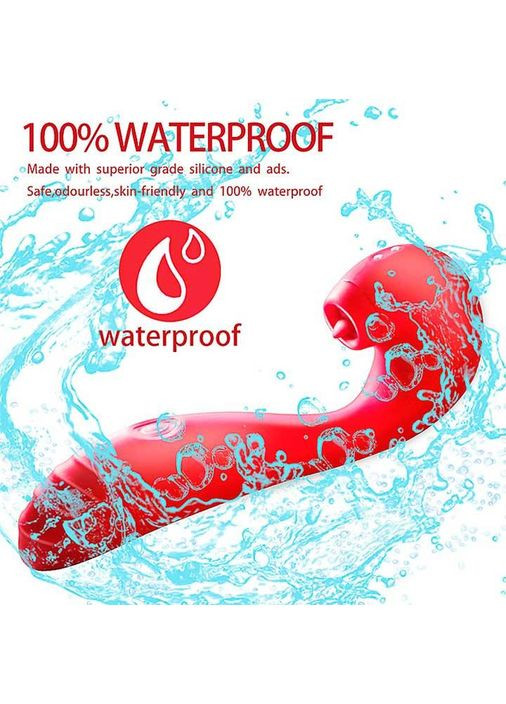 Вібратор 3в1 із 30 режимів вібрації для стимуляції клітора та точки G одночасно червоного кольору No Brand (368669756)