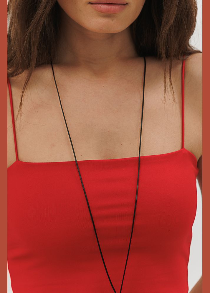 Кроп-топ черный с бретелями из резинки Arjen — 294907339