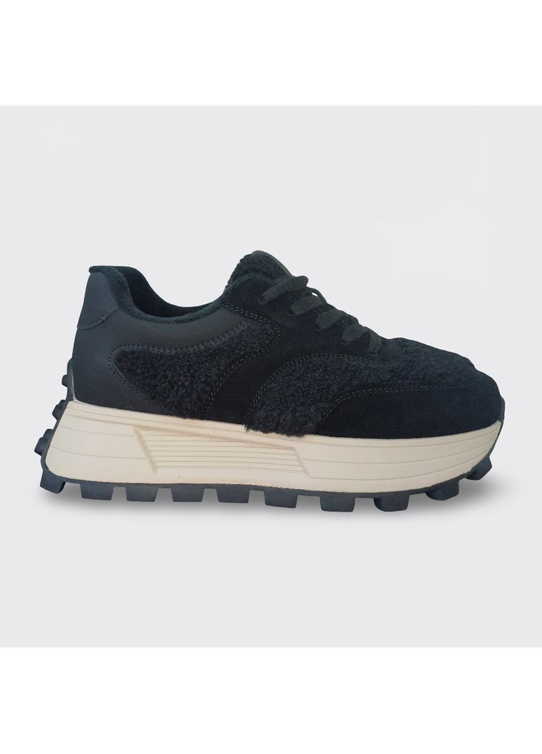 Кросівки жіночі зимові замшеві чорні (E76-23) Mei De Li чорні зими (365642612)