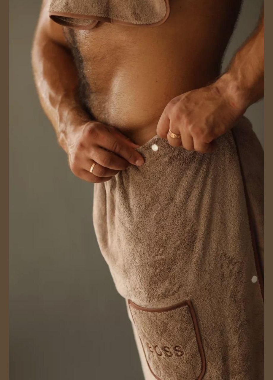 Килт банный 85х150 Капучино. No Brand светло-бежевый