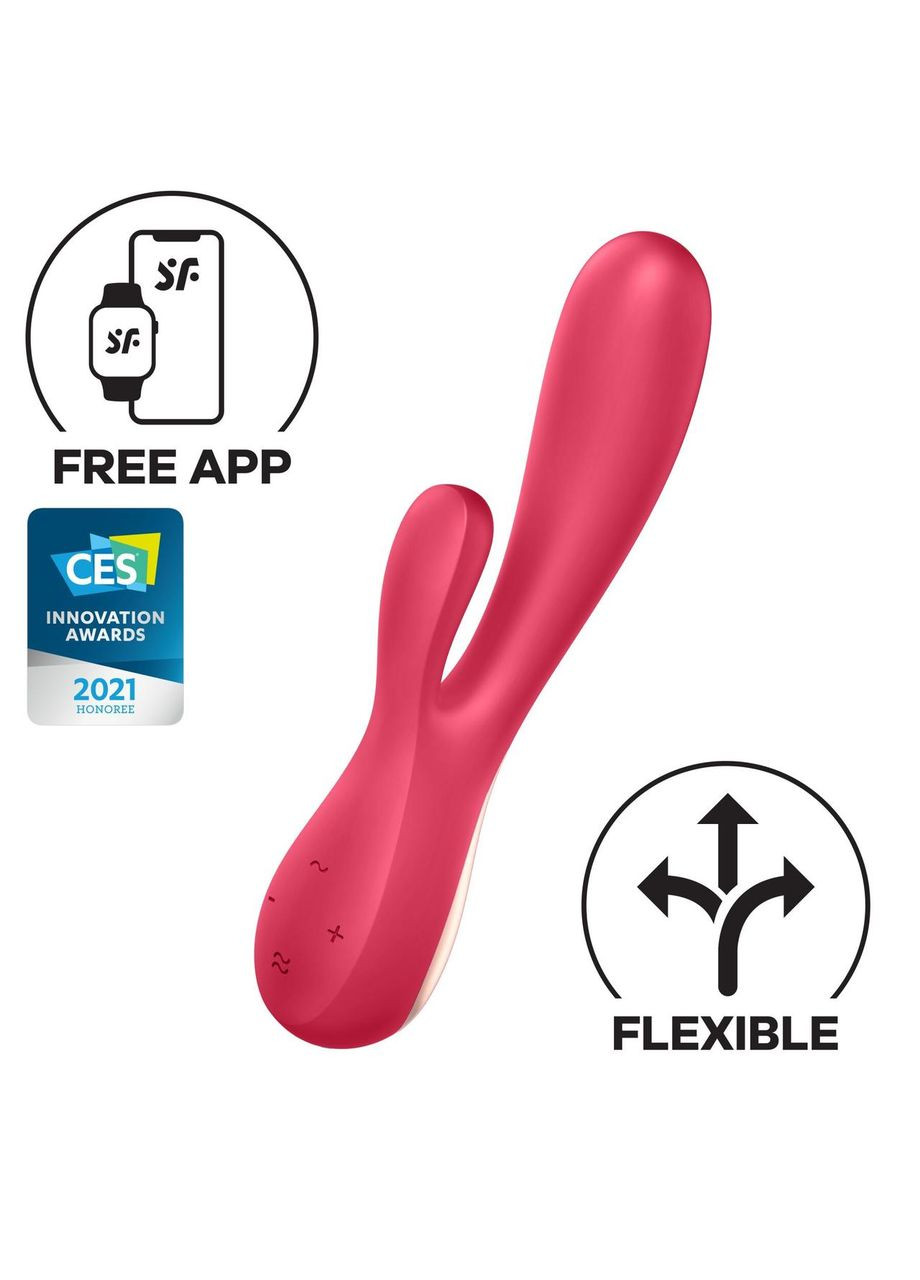 Смарт вібратор-кролик Satisfyer Mono Flex Red, 2 мотори, керування через інтернет No Brand (366879585)