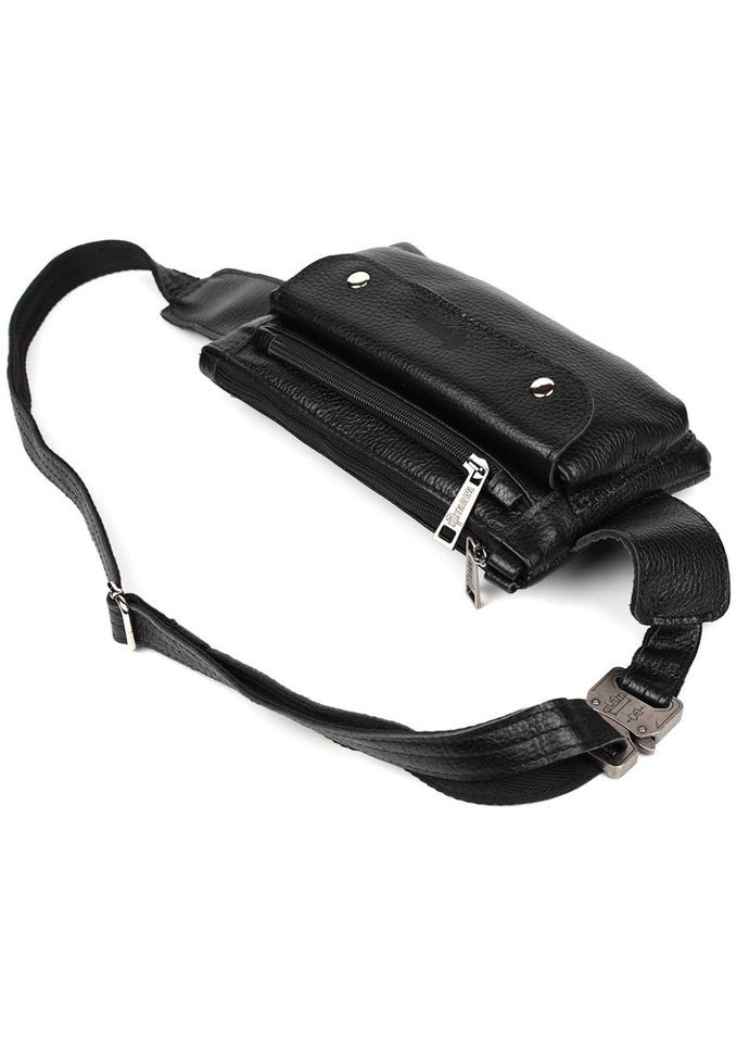 Cумка на пояс из натуральной кожи, бананка FA-8136-3md черный флотар TARWA (298684013)