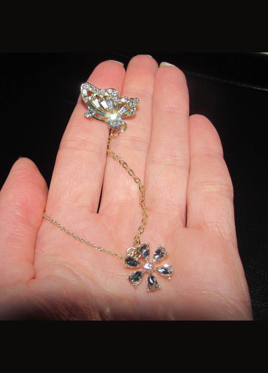 Ошатна ліва кафа з ланцюжком метелик і квітка, 5583 Fashion Jewelry (336950500)