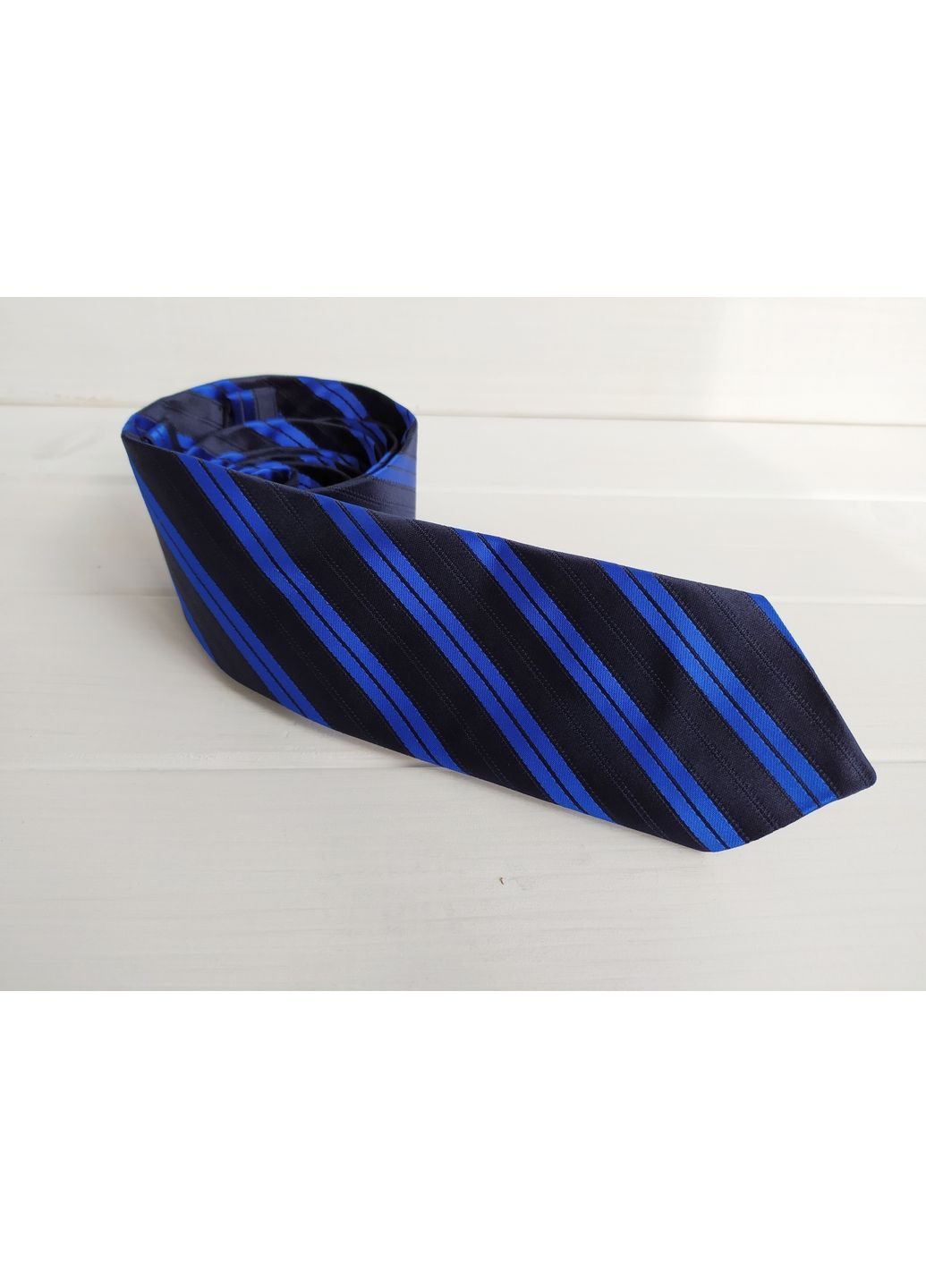 Галстук в полоску сине черный Major Style (351892225)