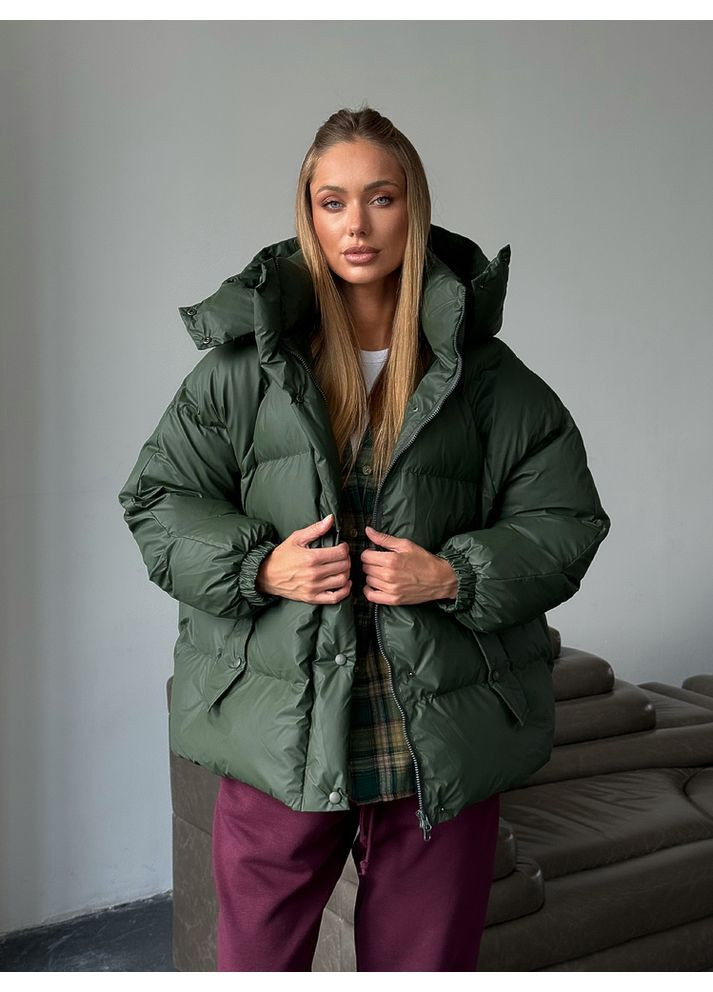 Оливковая пуфер irish цвет оливка рейнс milirud