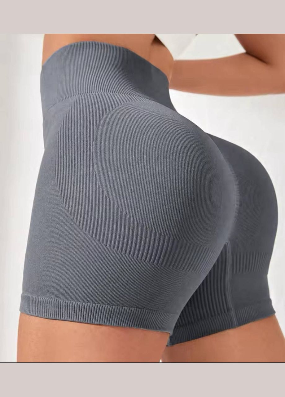 Однотонні безшовні спортивні шорти з пуш-ап ефектом No Brand (322458520)