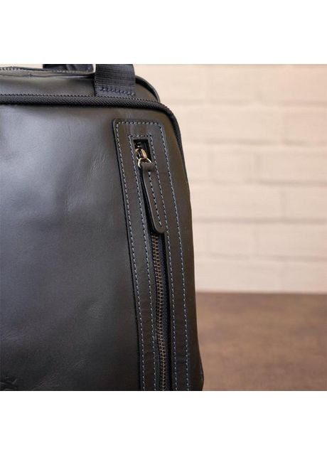 Сумка планшет через плече для документів та для телефону чоловіча з натуральної шкіри маленька Чорний 37360 Shvigel (361660273)