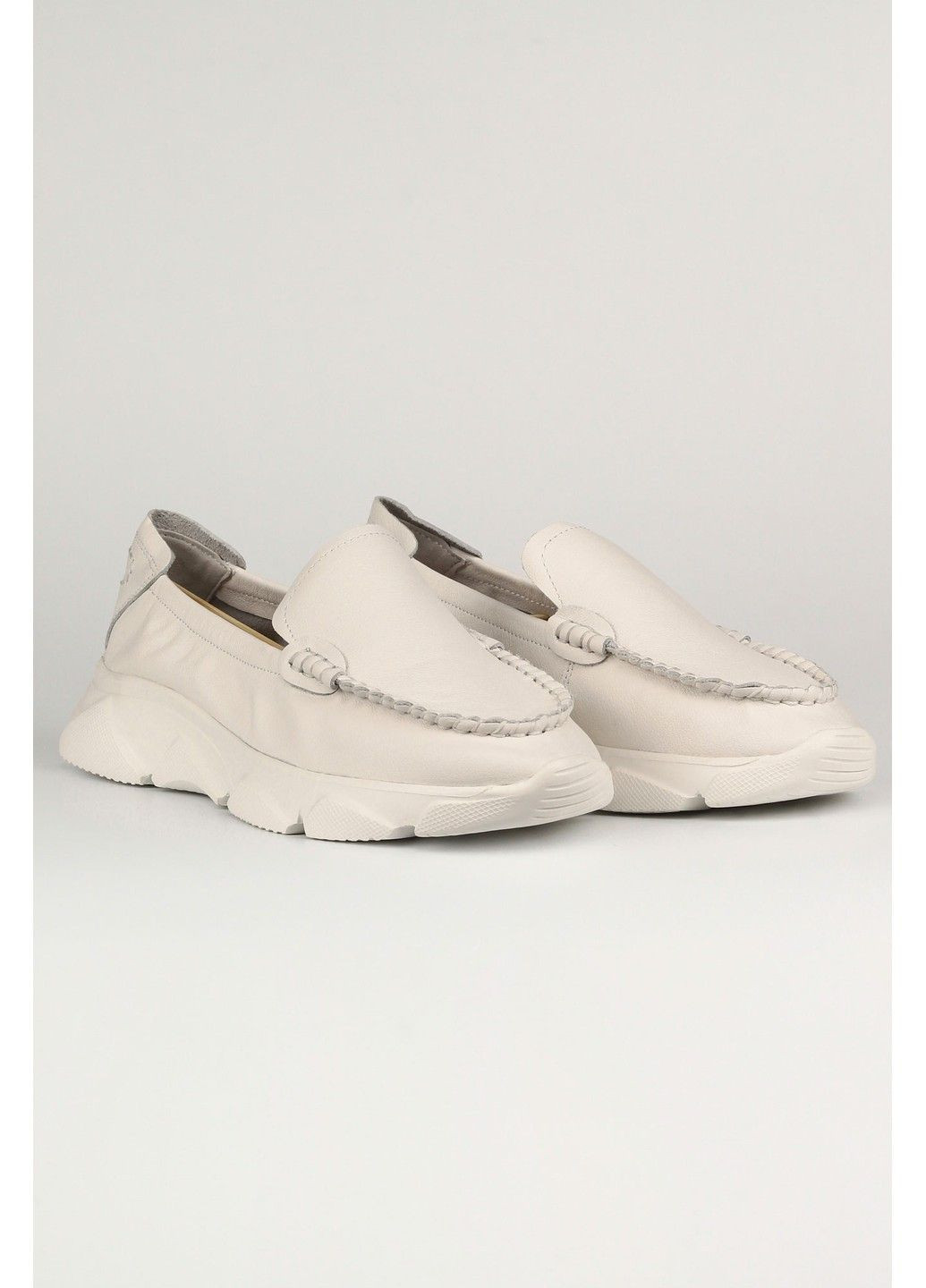 Жіночі жіночі мокасини 1100465 Geronea | молочні натуральна шкіра (301000685)