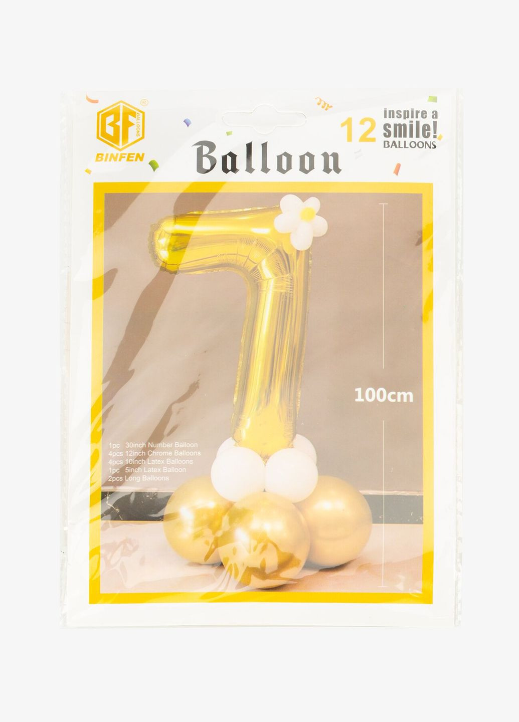 Фольгированная цифра 7 с набором шариков BF05104 Разноцветный shop (2000990855015) No Brand (362976509)