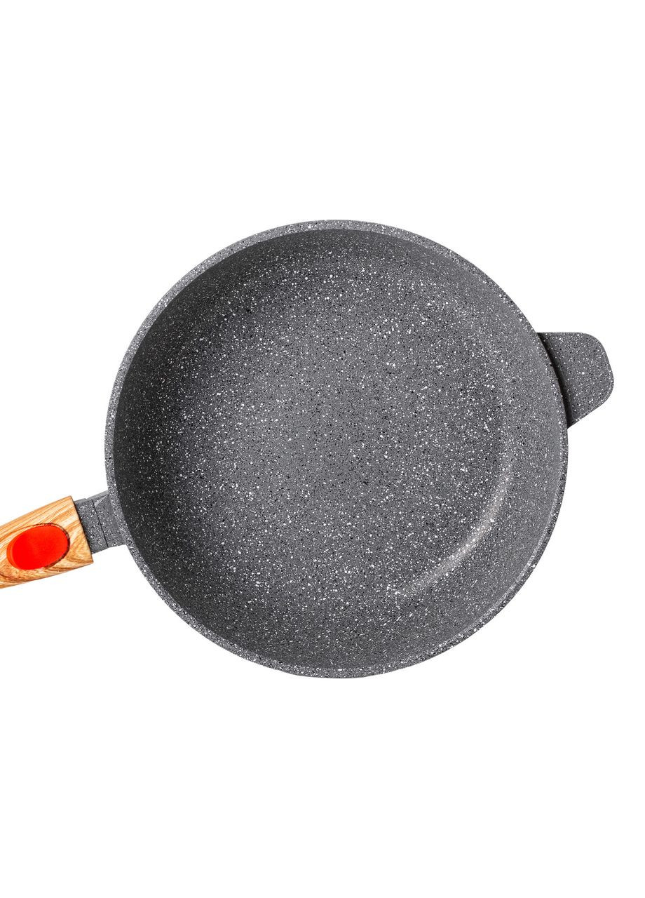 Алюмінієва глибока сковорода (2,8 л) зі скляною кришкою Ø 26 см сіра HP-4-464G (A-033137) MGC (342759186)