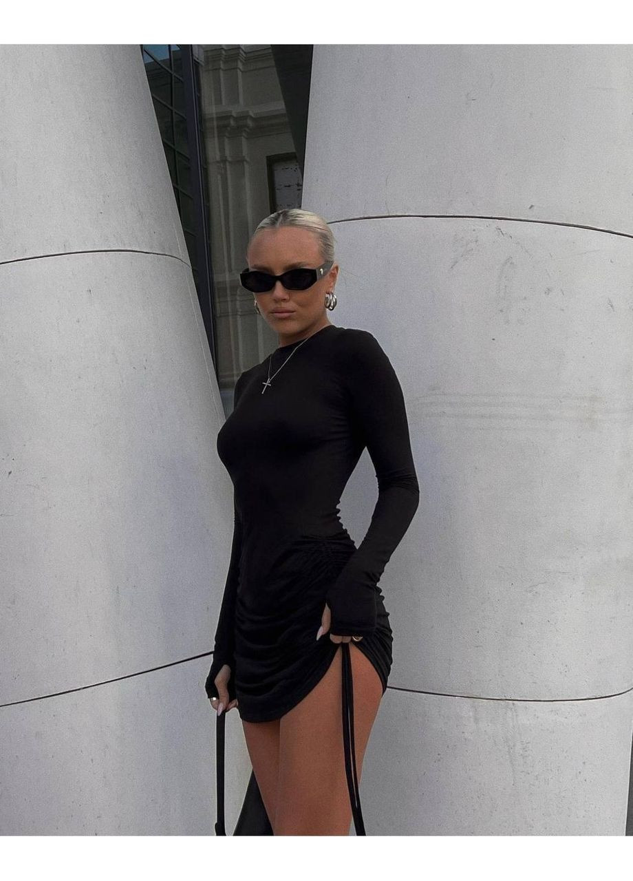 Черное повседневный, кэжуал женское платье мини Style Point однотонное