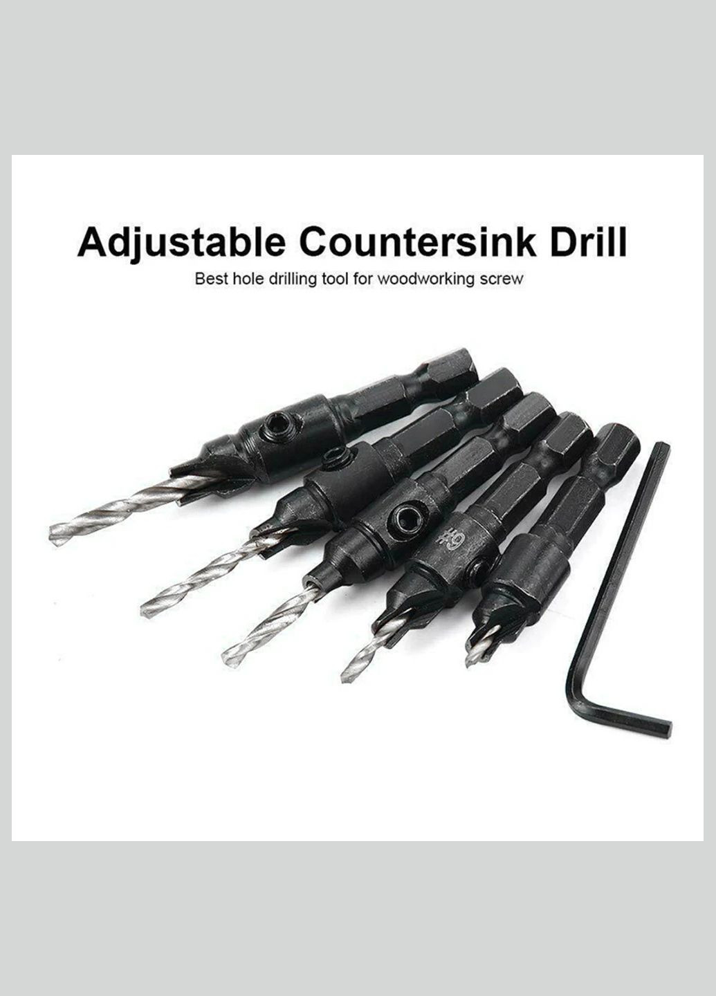 Деревообрабатывающее сверло с потайной головкой, цельное сверло с шестигранной переходником 5 шт Dukat XJXN (297707691)