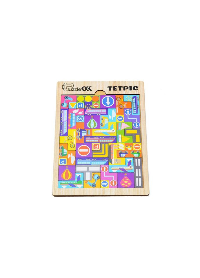 Розвиваюча дерев'яна іграшка "Тетріс Транспорт" Puz-22922 PuzzleOK (315023116)