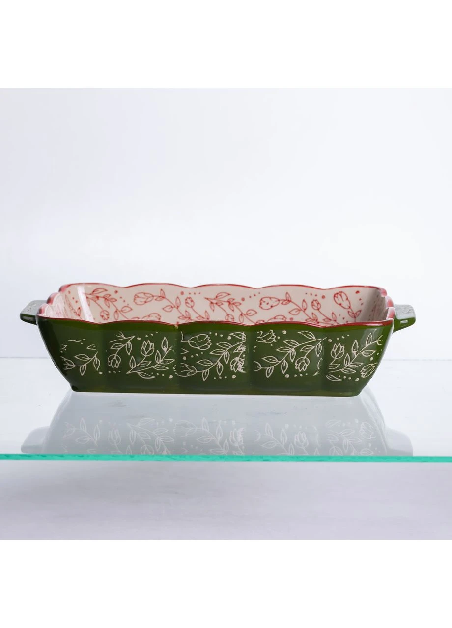 Форма для запекания Vintage 28×17×5 (см) прямоугольная форма для выпекания в духовке с ручками Зеленая HM05-10 (A-047373) Yiwu (381501220)