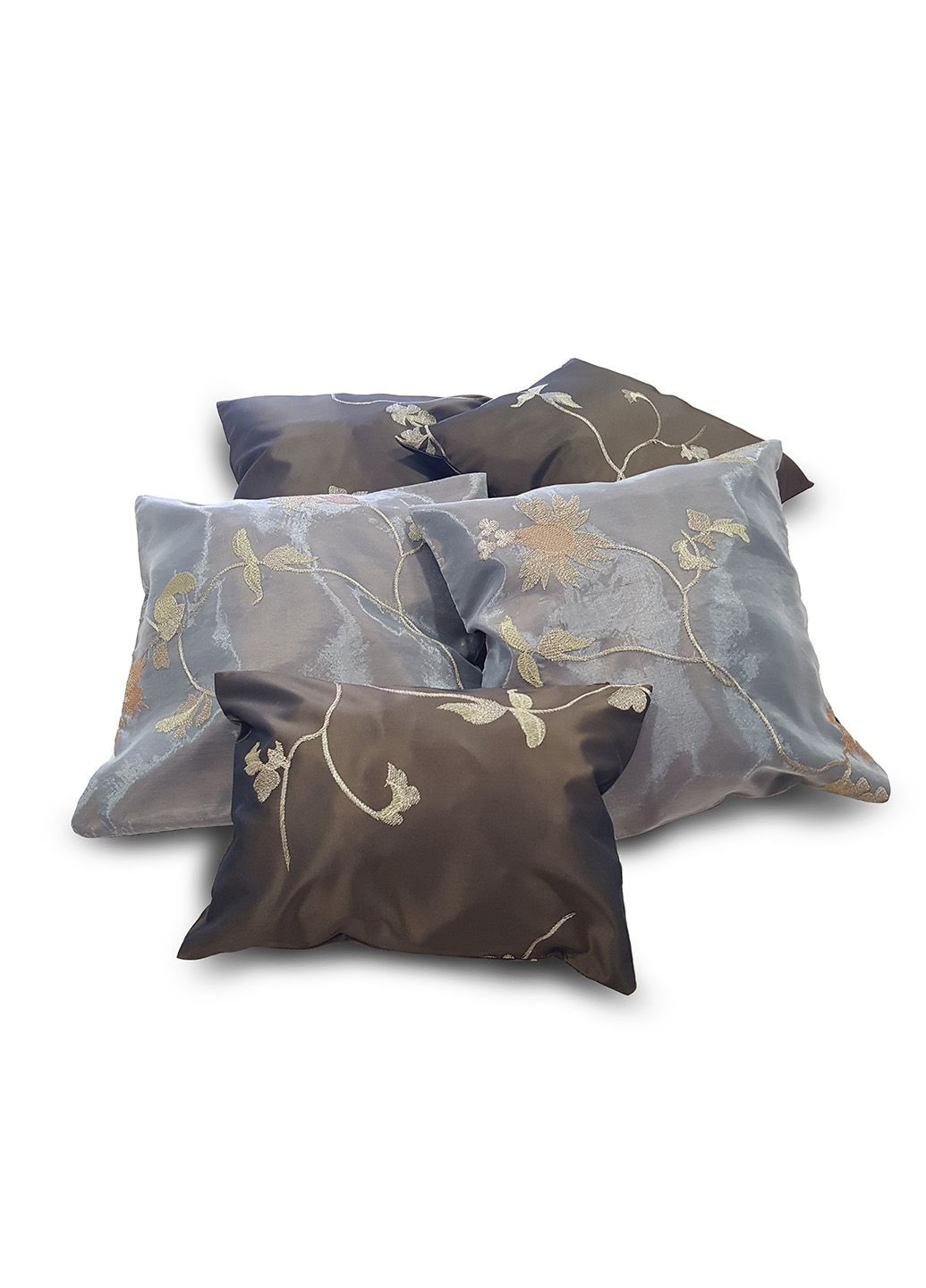 Комплект декоративних подушок 40х40см 4шт 36х26см 1шт коричневі (п_0508) Firanka Plants (314705155)