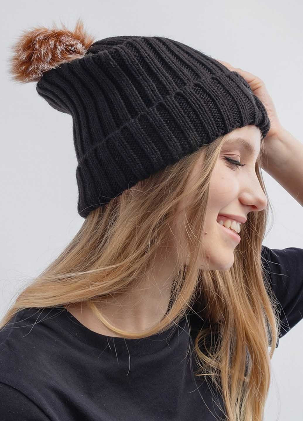 Шапка женская черная 200018 Fashion (358063864)